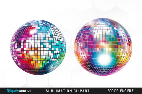 Disco Ball PNG Clipart Bundle Sublimation Regulrcrative 
