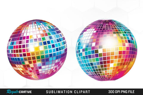 Disco Ball PNG Clipart Bundle Sublimation Regulrcrative 