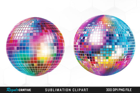 Disco Ball PNG Clipart Bundle Sublimation Regulrcrative 