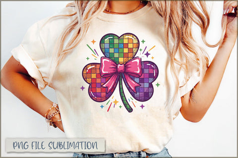 Disco Shamrock St Patrick's Day PNG Sublimation Shetara Begum 