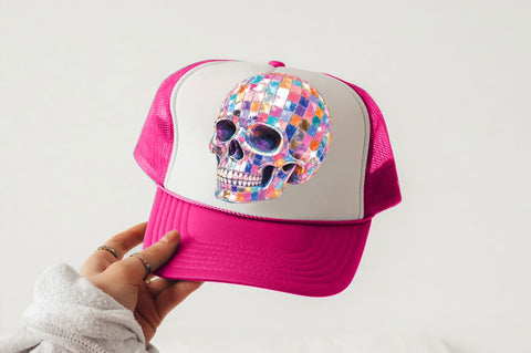 Disco Skull PNG, Colorful Halloween Skull Shirt Design SVG Pickled Thistle Creative 