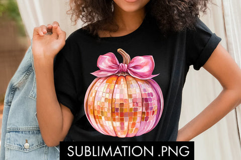 Discoball Pumpkin Coquette PNG Sublimation Sublimation Freeling Design House 