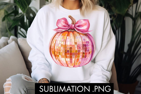 Discoball Pumpkin Coquette PNG Sublimation Sublimation Freeling Design House 