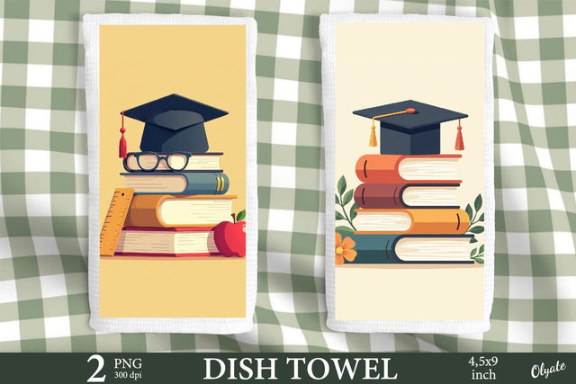 Dish Towel Graduate PNG. Kitchen Towel PNG Sublimation Olga Terlyanskaya 