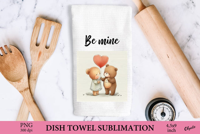 Dish Towel PNG. Loving Bears PNG. Valentines Day PNG Sublimation Olga Terlyanskaya 