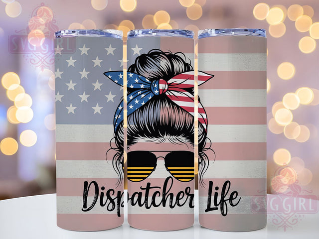 Dispatcher Life Messy Bun Quote Tumbler Wrap, Messy Bun Coffee Cup, 20Oz Sublimation Wrap, Emergency Dispatcher Gift, Funny Dispatcher Drinkware, Call Center Hero Mug, First Responder Quote Sublimation SvggirlplusArt 