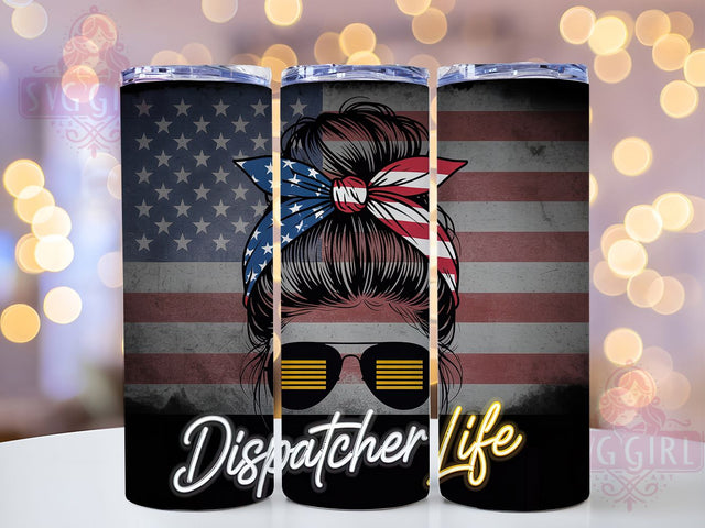 Dispatcher Life Messy Bun Quote Tumbler Wrap, Messy Bun Coffee Cup, 20Oz Sublimation Wrap, Emergency Dispatcher Gift, Funny Dispatcher Drinkware, Call Center Hero Mug, First Responder Quote Sublimation SvggirlplusArt 