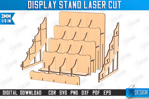 Display Stand Laser Cut | Craft Show Display Stand | Wooden Product Organizer | CNC File SVG Fly Design 