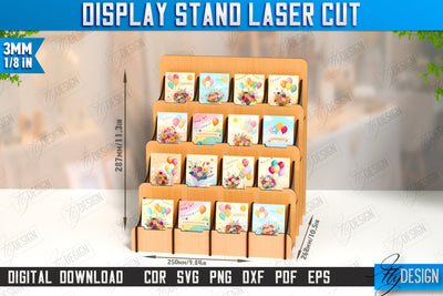 Display Stand Laser Cut | Craft Show Display Stand | Wooden Product Organizer | CNC File SVG Fly Design 