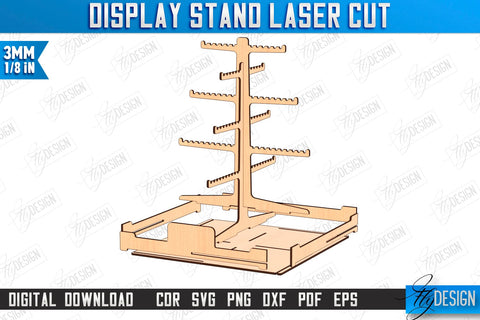 Display Stands Laser Cut Bundle | Craft Show Display Stand | Wooden Product Organizer | CNC Files SVG Fly Design 