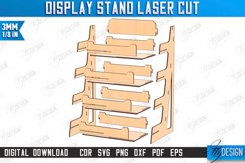 Display Stands Laser Cut Bundle | Craft Show Display Stand | Wooden Product Organizer | CNC Files SVG Fly Design 