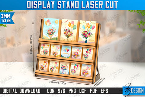 Display Stands Laser Cut Bundle | Craft Show Display Stand | Wooden Product Organizer | CNC Files SVG Fly Design 