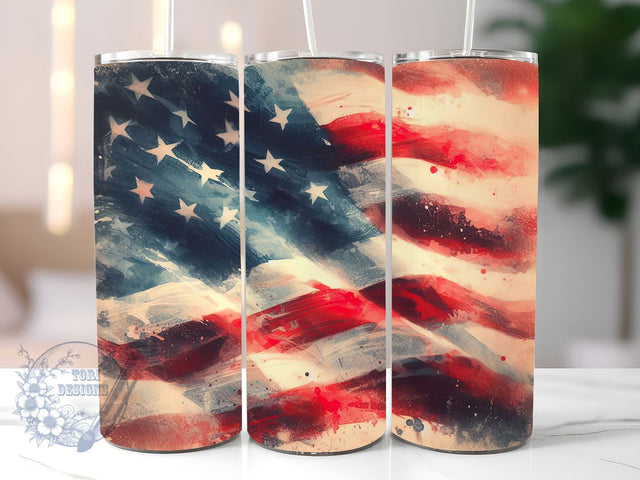Distressed America Flag 20 oz Skinny Tumbler Sublimation Design Digital Download PNG 4th of July USA Flag Tumbler Wrap Patriotic Tumbler PNG Sublimation ToriDesigns 