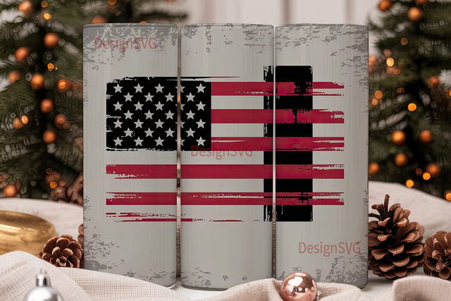 Distressed American Flag 20oz Tumbler Sublimation DesignSVG 