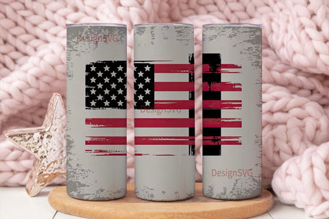 Distressed American Flag 20oz Tumbler Sublimation DesignSVG 
