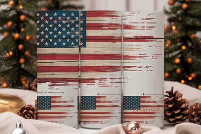 Distressed American Flag 20oz Tumbler Sublimation DesignSVG 