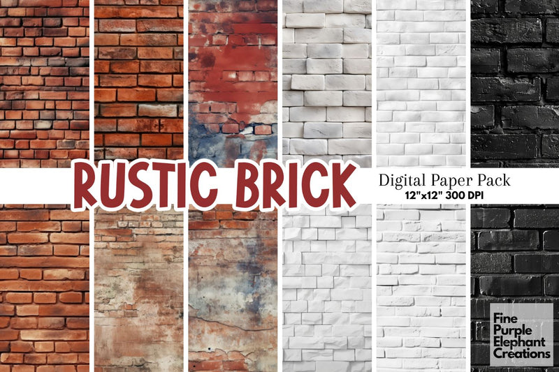 Distressed Brick Wall Texture Background Digital Pattern Fine Purple Elephant Creations 