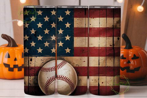 Distressed Flag Baseball Tumbler Wrap Sublimation PixelChick 