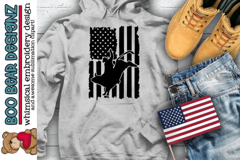 Distressed Flag Bull Rider Clipart Sublimation Boo Bear Designz 