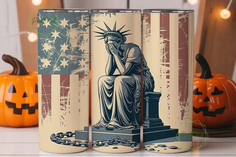 Distressed Lady Liberty 20oz Tumbler Sublimation PixelChick 