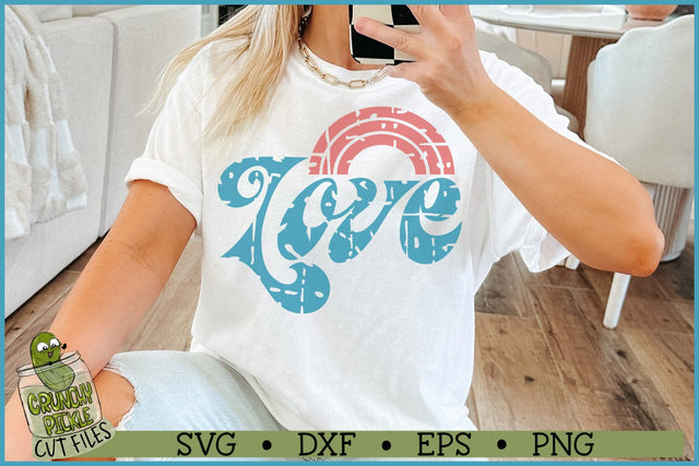Distressed Love Rainbow SVG File SVG Crunchy Pickle 