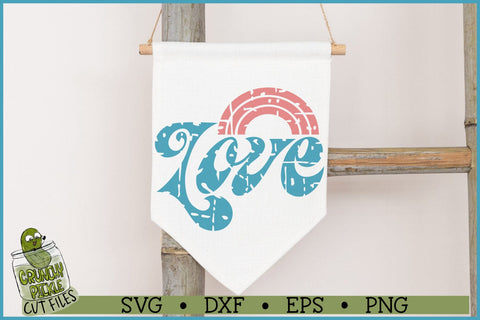 Distressed Love Rainbow SVG File SVG Crunchy Pickle 