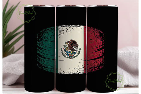 Distressed Mexican Flag 20oz Tumbler Sublimation PixelChick 