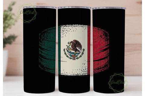 Distressed Mexican Flag 20oz Tumbler Sublimation PixelChick 