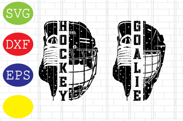 Distressed Split Hockey Goalie Helmet and Ice Skate Svg, Ice Hockey Svg, Hockey SticksSvg, Winter Sport Svg, Jpg, Eps, Dxf Files SVG DigitalSvgFiles 