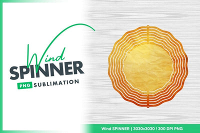 Distressed sun background with wind spinner round Sublimation Regulrcrative 