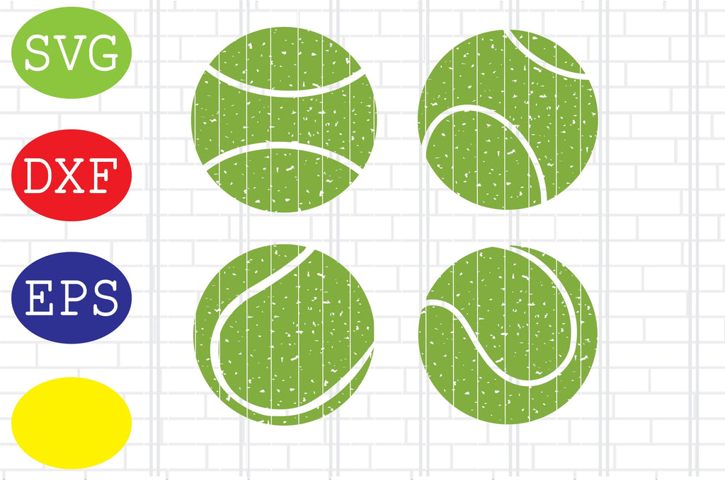 Distressed Tennis Ball Svg, Tennis Silhouette, Tennis Fan Svg, Jpg, Eps ...