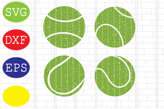 Distressed Tennis Ball Svg, Tennis Silhouette, Tennis Fan Svg, Jpg, Eps, Dxf Files SVG DigitalSvgFiles 