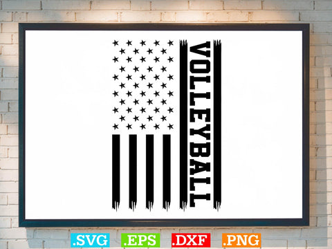 Distressed Volleyball Usa Flag Svg Svg , American flag Svg SVG Creativeart88 