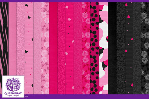 Diva Darlin Papers Digital Pattern QueenBrat Digital Designs 