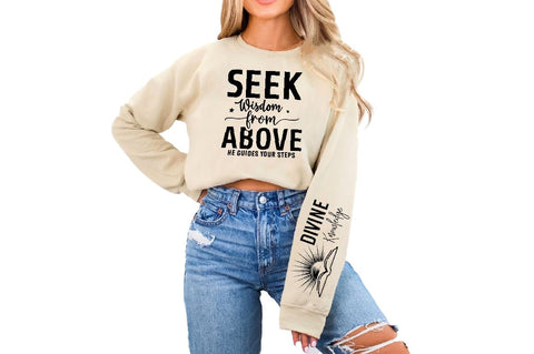 Divine Knowledge Sleeve SVG Design, Christian Sleeve SVG, Faith SVG Design, Jesus Sleeve SVG SVG Regulrcrative 