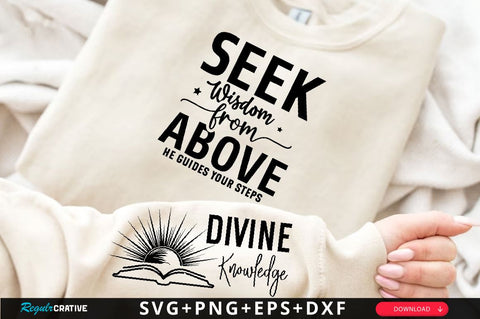 Divine Knowledge Sleeve SVG Design, Christian Sleeve SVG, Faith SVG Design, Jesus Sleeve SVG SVG Regulrcrative 