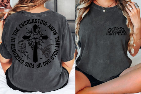 DIVINE STRENGTH Front and Back SVG T shirt Design SVG Designangry 