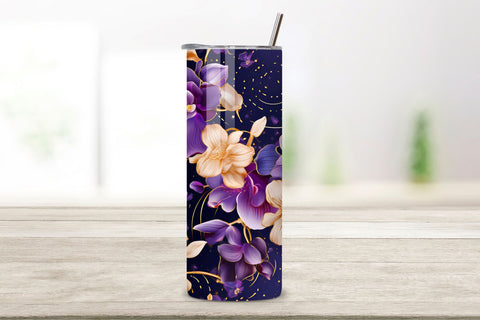Divinity Orchid Tumbler Wrap, Seamless Wrap PNG, 3D Pink Orchid Flowers 20 oz Skinny Tumbler Sublimation, Tumbler Wrap, Digital Download PNG, Straight & Tapered PNG Sublimation FloridPrintables 