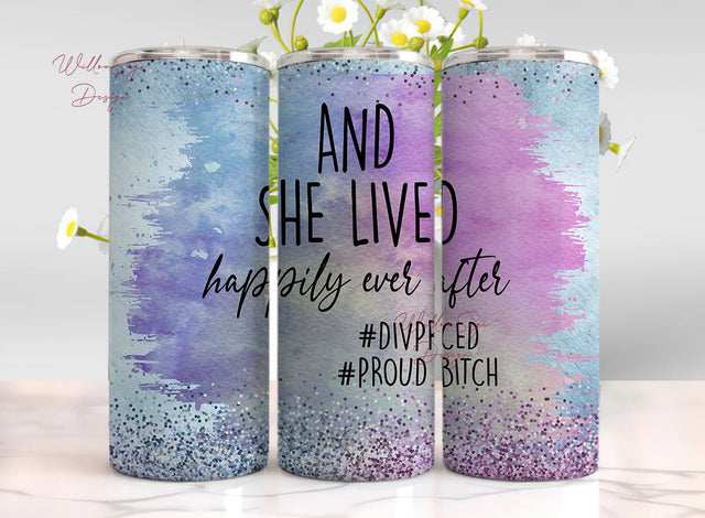 Divorced Bitch Tumbler Wrap PNG, Sublimation png, Instant Download, Funny Bitch Tumbler Gift, Divorced and Proud, Funny Bitch png, Gift Her Sublimation WillowSageDesign 