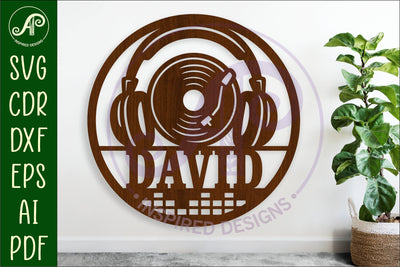 DJ and record name wall art sign, SVG personalized SVG APInspireddesigns 