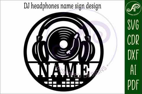 DJ and record name wall art sign, SVG personalized SVG APInspireddesigns 