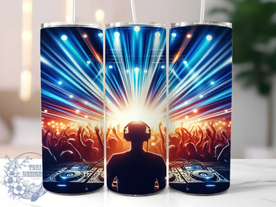 DJ Music Party Nightlife 20oz Tumbler, DJ Tumbler, Music Party Gifts, Nightlife Design, Sublimation Wrap, 20oz Tumbler, Concert Decor, Nightclub Accessories Sublimation ToriDesigns 
