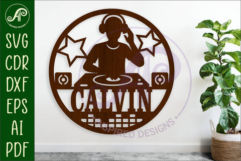 DJ name wall art sign, SVG personalized SVG APInspireddesigns 