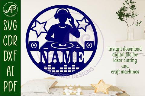 DJ name wall art sign, SVG personalized SVG APInspireddesigns 