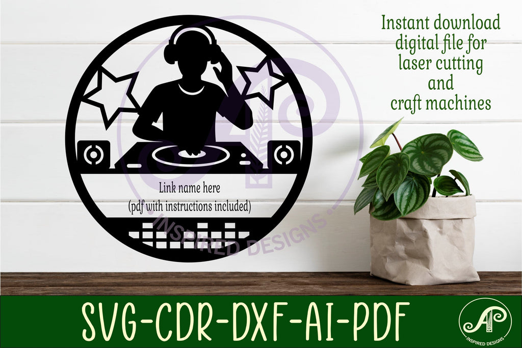DJ name wall art sign, SVG personalized - So Fontsy