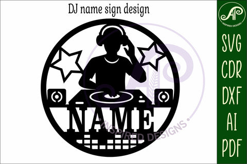 DJ name wall art sign, SVG personalized SVG APInspireddesigns 