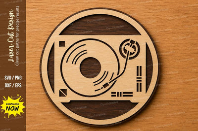 DJ Turntable Music Record Laser Cut SVG File SVG Regulrcrative 