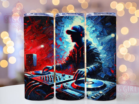 DJ Vector Art 20oz Music Lover Tumbler, Vector Art Cup, 20oz Drinkware, Music Lover Mug, DJ Gift, Party Tumbler, Sound Wave Design Sublimation SvggirlplusArt 
