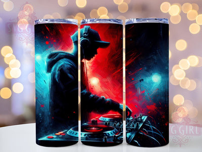DJ Vector Art 20oz Music Lover Tumbler, Vector Art Cup, 20oz Drinkware, Music Lover Mug, DJ Gift, Party Tumbler, Sound Wave Design Sublimation SvggirlplusArt 