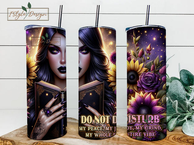 Do Not Disturb My Peace My Joy My Grind My Whole Entire Vibe 20oz Skinny Straight Tumbler Sublimation Design, Tumbler Wrap For Her PNG, Digital Download Sublimation iStyleDesign 